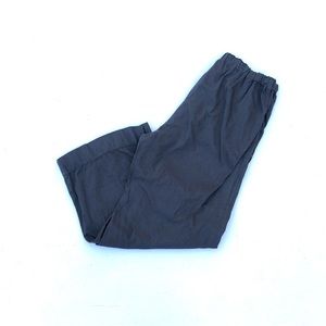 Jarbo Charcoal Gray Cotton Pants Elastic Waist Wide Leg Pockets Sz 40, Large